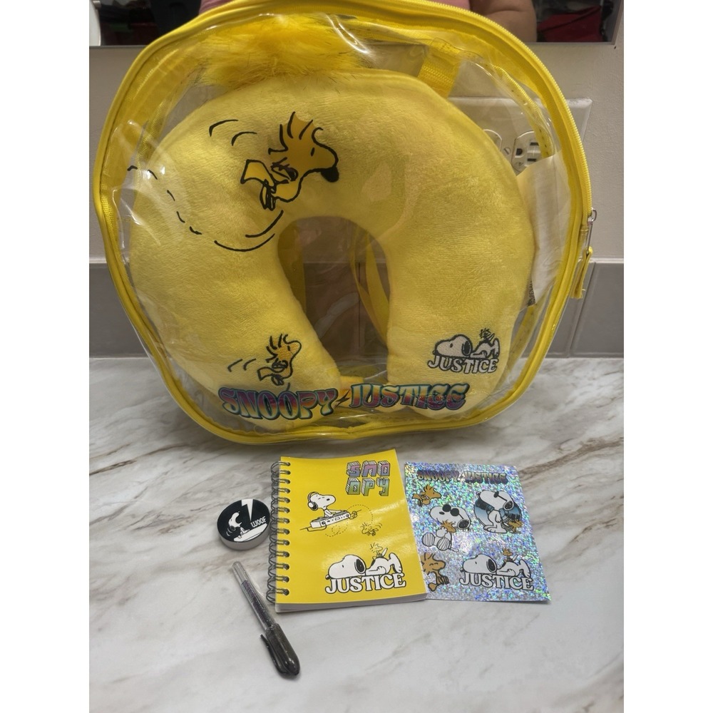Justice Snoopy Girls‎ Woodstock Neck Pillow 6-Piece Set TRAVEL SET 6 Pieces